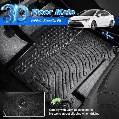 Corolla Floor Mats - Car Mats for Toyota Corolla 2020-2026 Sedan (Not Fit for Hatchback and Cross), All Weather Floor Mat for Corolla Accessories, Heavy Duty Rubber Mats, Car Accessories in Saudi Arabia
