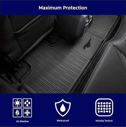 Ford Genuine OEM All Weather Floor Mat Set for Ford Mustang Mach-E | 4 Piece Black Set with Pony Logo Fits 2021-2025 | MJ8Z5813300AA in Saudi Arabia