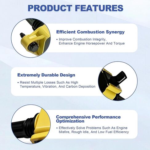 6X ملف الإشعال وسدادة الإشعال إيريديوم متوافقة مع 2011-2024 رام/كرايسلر/دودج/جيب/فولكس واجن 0221504032 UF648 in Kuwait