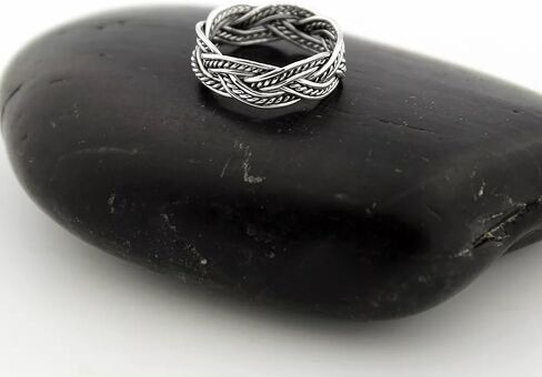 Sterling Silver 925 Celtic knot Tribal Ring, Celtic Knot Twisted Vintage Style Ring, Simple Women Everyday Jewelry, Plain Braided Ring For Women & Girls, in Saudi Arabia