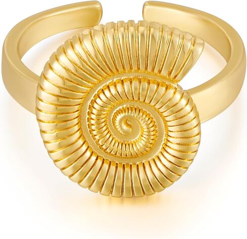 Gold Seashell Ring for Women Gold Plated Trendy Starfish Open Ring Summer Beach Jewelry in Kuwait