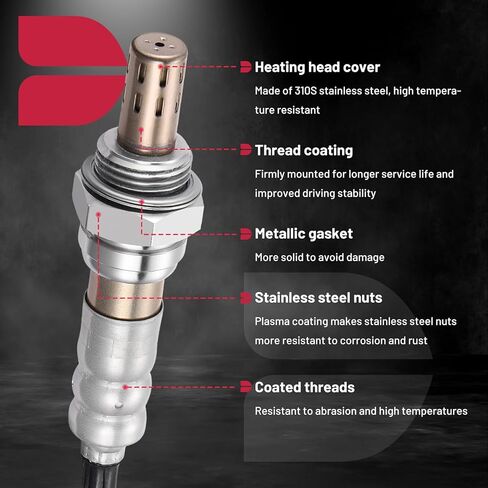 BDFHYK مستشعر الأوكسجين المصب O2، متوافق مع Hyundai Azera Cadenza Santa Fe Santa Fe XL، متوافق مع Kia Sedona Sorento V6 3.3L 3.5L، 18045، 392103CBA0، 392103CBB0 استبدال قطعة واحدة in Kuwait