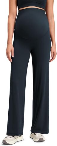 CRZ YOGA Softretch Maternity No Front Seam Wide Leg Pants 30" - Workout Yoga Casual Pregnancy Womens Over Belly Buttery Soft in Saudi Arabia