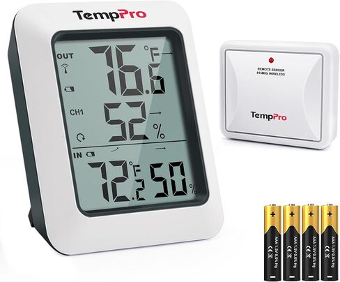 ThermoPro TP60 Digital Hygrometer Indoor Outdoor Thermometer Wireless Temperature and Humidity Gauge Monitor Room Thermometer with 200ft/60m Range Humidity Meter in Kuwait