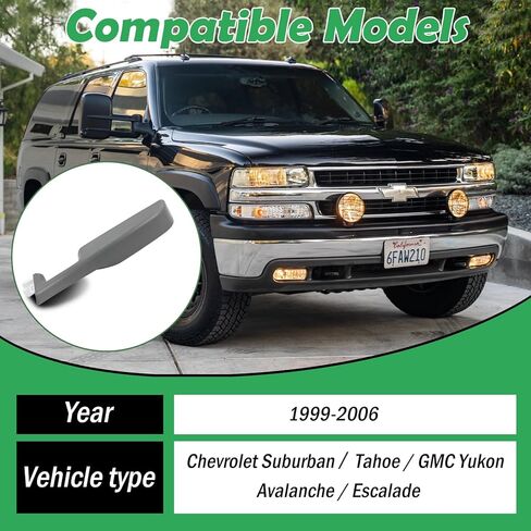 Front Right Passenger Side Door Armrest Handle Compatible with 1999-2006 Chevy Suburban Tahoe Avalanche GMC Yukon Escalade Replace# 12472876 88981547 (Gray) in Kuwait