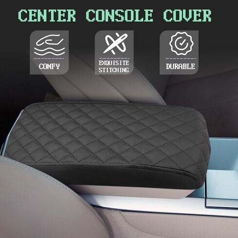Center Console Cover Compatible with Cadillac CTS 2007-2014, Leather Middle Console Armrest Lid Cover Protector, Anti-Scratch, Black in Kuwait