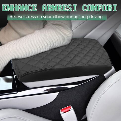 Center Console Cover Compatible with Cadillac CTS 2007-2014, Leather Middle Console Armrest Lid Cover Protector, Anti-Scratch, Black in Kuwait