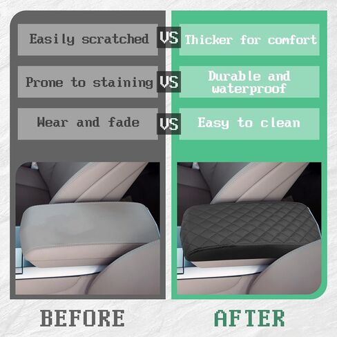 Center Console Cover Compatible with Cadillac CTS 2007-2014, Leather Middle Console Armrest Lid Cover Protector, Anti-Scratch, Black in Kuwait