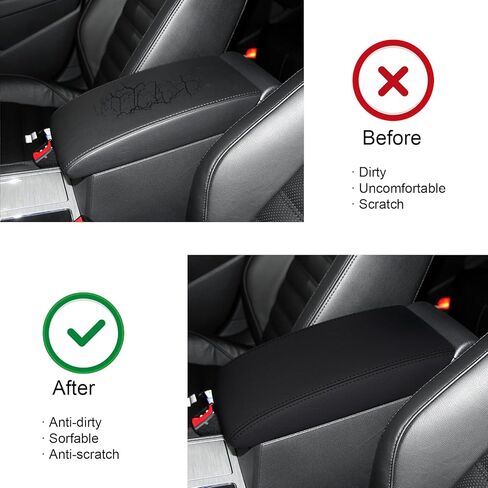 Armrest Cover for 2011 2012 2013 2014 2015 Volkswagen Passat (Black) Waterproof and Anti-Scratch Center Console Cover for VW Passat Accessories in Kuwait