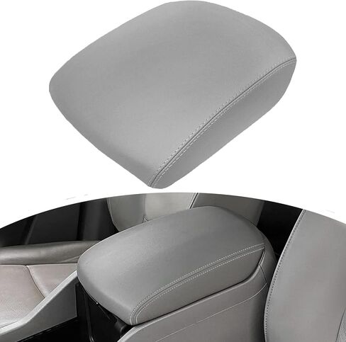 Mythoria Car Center Console Lid Cover Replacement Fit for Honda Pilot 2009 2010 2011 2012 2013 2014 2015-Armrest Replace Covering, Anti-Scratch, Gray (Leather Part Only) in Kuwait