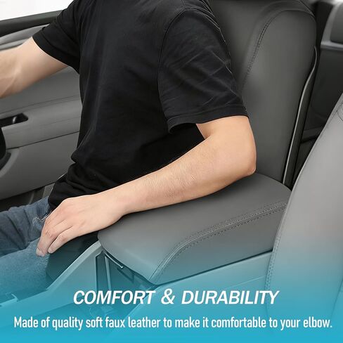 Mythoria Car Center Console Lid Cover Replacement Fit for Honda Pilot 2009 2010 2011 2012 2013 2014 2015-Armrest Replace Covering, Anti-Scratch, Gray (Leather Part Only) in Kuwait