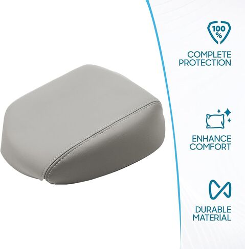 Mythoria Car Center Console Lid Cover Replacement Fit for Honda Pilot 2009 2010 2011 2012 2013 2014 2015-Armrest Replace Covering, Anti-Scratch, Gray (Leather Part Only) in Kuwait