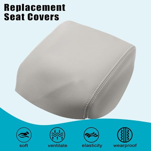 Mythoria Car Center Console Lid Cover Replacement Fit for Honda Pilot 2009 2010 2011 2012 2013 2014 2015-Armrest Replace Covering, Anti-Scratch, Gray (Leather Part Only) in Kuwait