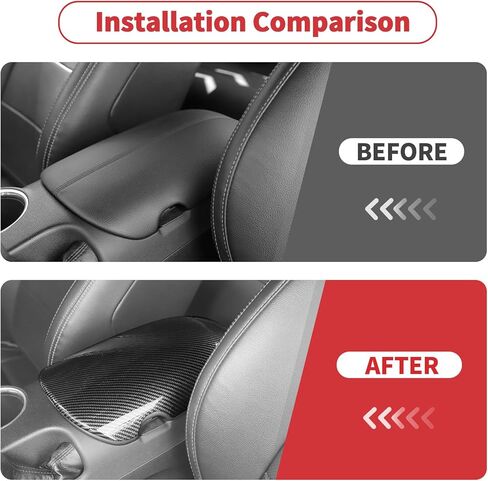 Linskip Carbon Fiber Armrest Pad Cover Compatible with 2024 2025 2026 Ford Mustang, Center Console Cover for Mustang – Elevate Your Mustang Interior Accessories in Saudi Arabia