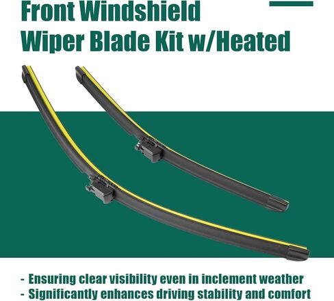 YUXIVCNE 31490720 Front Windshield Wiper Blade Compatible with Volvo XC60 T5 T6 T8 2018 2019 2020 2021 Windshield Heated Wiper Blade Kit Replace 31689263 in Saudi Arabia