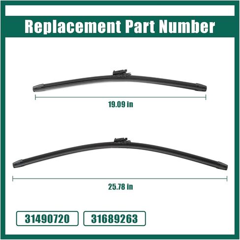 YUXIVCNE 31490720 Front Windshield Wiper Blade Compatible with Volvo XC60 T5 T6 T8 2018 2019 2020 2021 Windshield Heated Wiper Blade Kit Replace 31689263 in Saudi Arabia