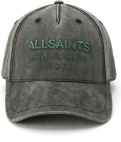 قبعة بيسبول مغسولة بشعار Underground للرجال من AllSaints، قبعة قطنية مع حزام قابل للتعديل in Saudi Arabia
