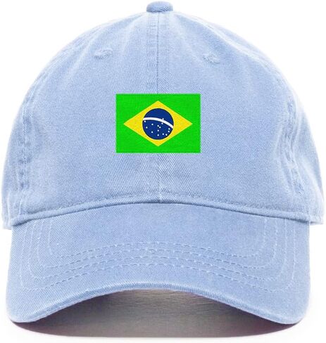Tech Design Brazil Flag Baseball Cap Embroidered Cotton Adjustable Dad Hat in Saudi Arabia