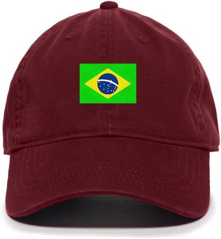 Tech Design Brazil Flag Baseball Cap Embroidered Cotton Adjustable Dad Hat in Saudi Arabia