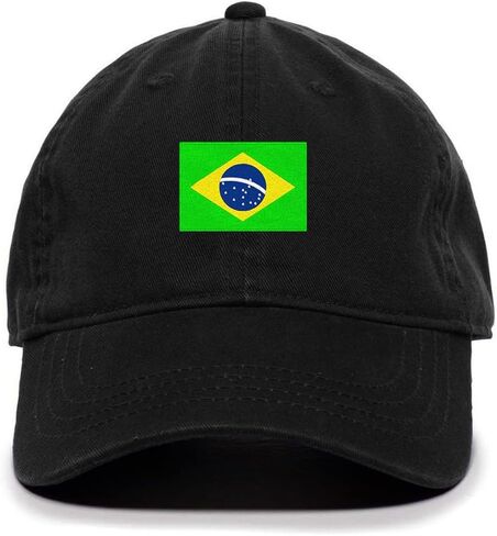 Tech Design Brazil Flag Baseball Cap Embroidered Cotton Adjustable Dad Hat in Saudi Arabia