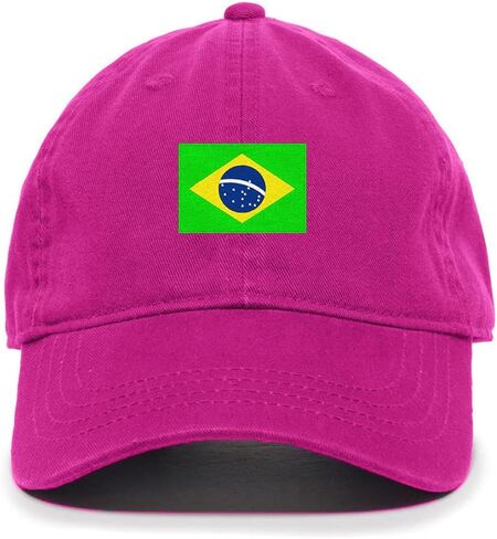 Tech Design Brazil Flag Baseball Cap Embroidered Cotton Adjustable Dad Hat in Saudi Arabia