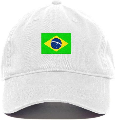 Tech Design Brazil Flag Baseball Cap Embroidered Cotton Adjustable Dad Hat in Saudi Arabia