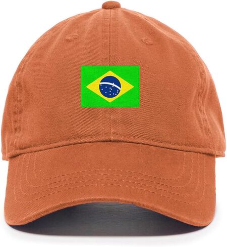 Tech Design Brazil Flag Baseball Cap Embroidered Cotton Adjustable Dad Hat in Saudi Arabia