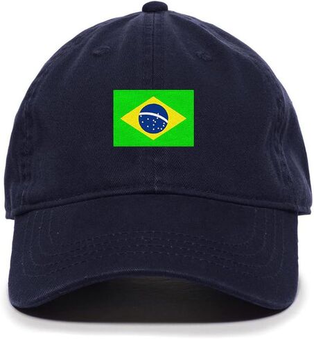 Tech Design Brazil Flag Baseball Cap Embroidered Cotton Adjustable Dad Hat in Saudi Arabia