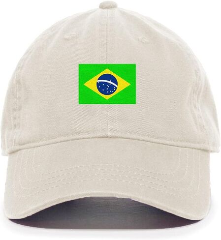 Tech Design Brazil Flag Baseball Cap Embroidered Cotton Adjustable Dad Hat in Saudi Arabia
