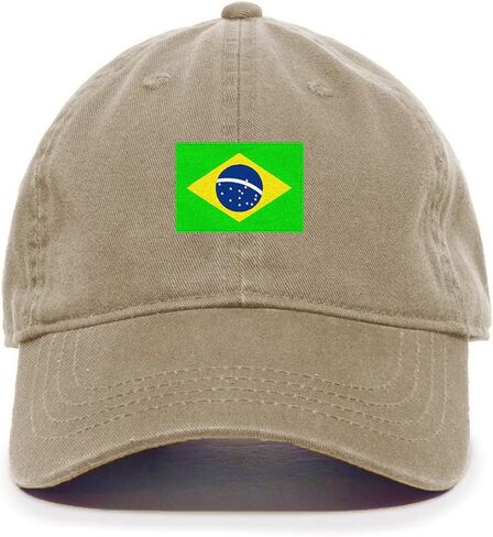 Tech Design Brazil Flag Baseball Cap Embroidered Cotton Adjustable Dad Hat in Saudi Arabia