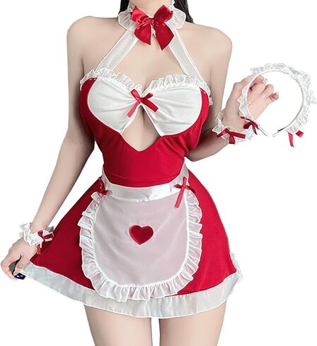 SNOMYRS Maid Outfit Lolita Cosplay Lingerie Kawaii Cat Maid Apron Sexy Bunny French Maid Dress Halloween Costume in Saudi Arabia