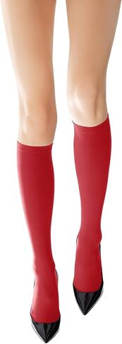 جوارب طويلة للركبة مكونة من 24 لونًا، 80 دينًا معتمًا، شريط مريح واسع، يناسب 9-11 in Kuwait