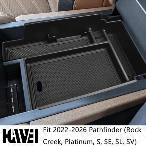 Center Console Organizer Tray Compatible with Nissan Pathfinder 2022 2023 2024 2025 2026 Interior Accessories Pathfinder Insert Middle Armrest Storage Glove Box Divider, Black in Saudi Arabia