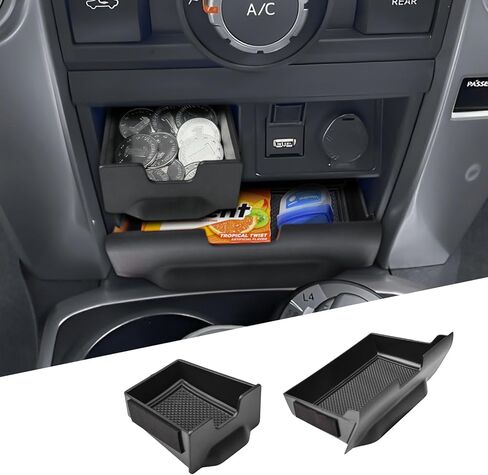درج تخزين TACOBRO متوافق مع ملحقات Toyota 4Runner 2014-2022 2023 2024 منظم وحدة التحكم المركزية، صندوق تخزين داخلي، حجرة حامل للعملات المعدنية والبطاقات، صينية بلاستيكية ABS in Saudi Arabia