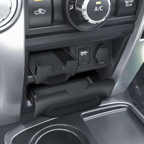 درج تخزين TACOBRO متوافق مع ملحقات Toyota 4Runner 2014-2022 2023 2024 منظم وحدة التحكم المركزية، صندوق تخزين داخلي، حجرة حامل للعملات المعدنية والبطاقات، صينية بلاستيكية ABS in Saudi Arabia