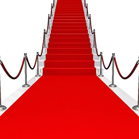 عداء السجادة الحمراء للحفلات 2.6FTx30FT - 140GSM قماش غير منسوج لديكور الحفلات، سجادة ممر المدرج لموضوع هوليوود وحفلات الزفاف in Kuwait