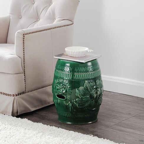 Safavieh Chinese Dragon Ceramic Decorative Garden Stool, Green in Saudi Arabia