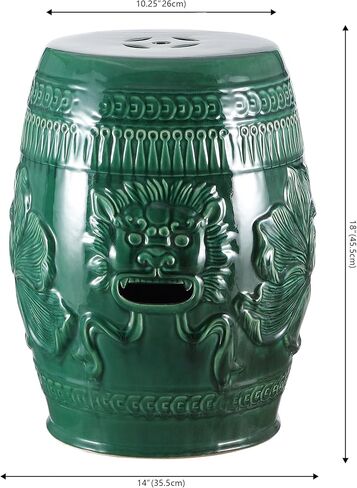 Safavieh Chinese Dragon Ceramic Decorative Garden Stool, Green in Saudi Arabia