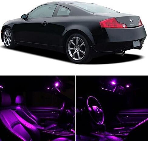 استبدال مصابيح LED الداخلية لسيارة Infiniti G35 Coupe موديل 2003-2007 (7 مصابيح)، أرجواني فوشيا in Saudi Arabia
