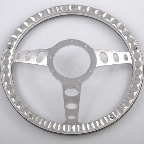 Flashpower 14'' Billet Orbiter Half Wrap 9 Bolts Steering Wheel with 2'' Dish and Horn Button (Black) in Saudi Arabia