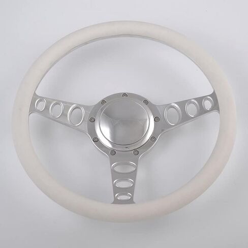 Flashpower 14'' Billet Orbiter Half Wrap 9 Bolts Steering Wheel with 2'' Dish and Horn Button (Black) in Saudi Arabia