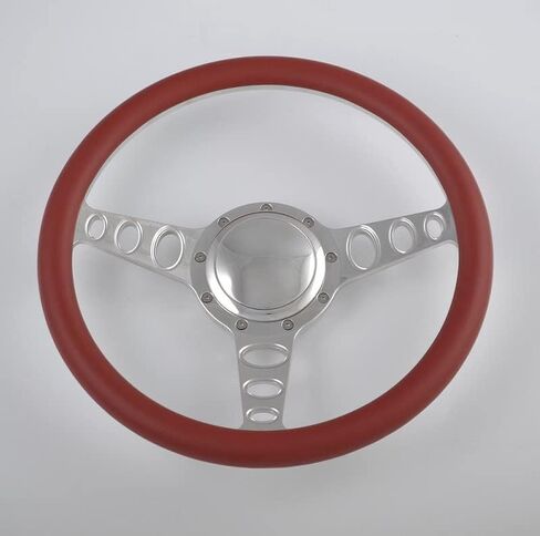Flashpower 14'' Billet Orbiter Half Wrap 9 Bolts Steering Wheel with 2'' Dish and Horn Button (Black) in Saudi Arabia