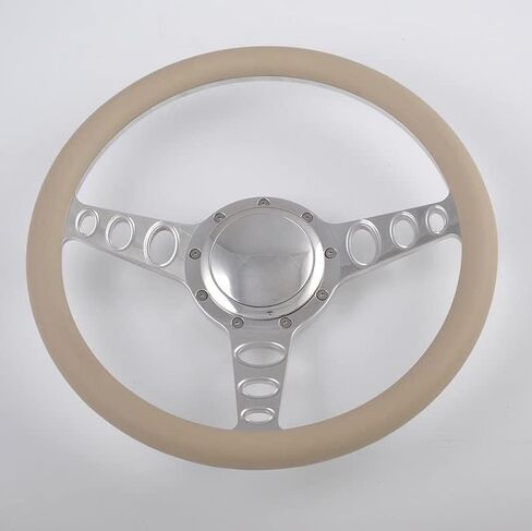 Flashpower 14'' Billet Orbiter Half Wrap 9 Bolts Steering Wheel with 2'' Dish and Horn Button (Black) in Saudi Arabia