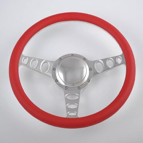 Flashpower 14'' Billet Orbiter Half Wrap 9 Bolts Steering Wheel with 2'' Dish and Horn Button (Black) in Saudi Arabia