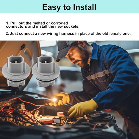 2 PCS Front Turn Signal Light Socket 2-Pin for 2012-2015 Scion tC xA, 2003-2022 4Runner Prius Tacoma Camry OE 90075-60028 Turn Light Signal Wiring Socket in Kuwait