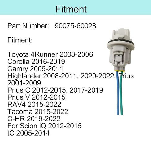 2 PCS Front Turn Signal Light Socket 2-Pin for 2012-2015 Scion tC xA, 2003-2022 4Runner Prius Tacoma Camry OE 90075-60028 Turn Light Signal Wiring Socket in Kuwait