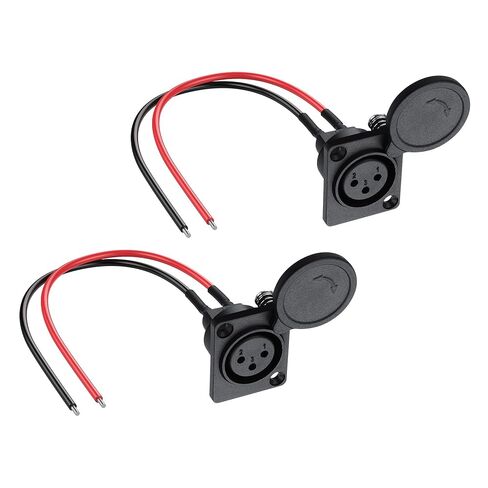 PNGKNYOCN XLR مقبس منفذ الشحن، 3Pin XLR أنثى استبدال مقبس منفذ الشحن مع غطاء مقاوم للماء متوافق مع دراجة نارية، سكوتر كهربائي، دراجة التوازن الخ (2pack) in Saudi Arabia