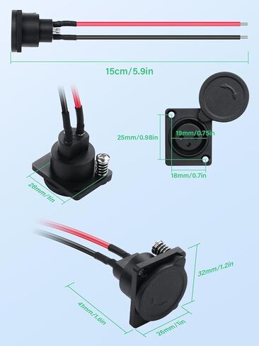 PNGKNYOCN XLR مقبس منفذ الشحن، 3Pin XLR أنثى استبدال مقبس منفذ الشحن مع غطاء مقاوم للماء متوافق مع دراجة نارية، سكوتر كهربائي، دراجة التوازن الخ (2pack) in Saudi Arabia
