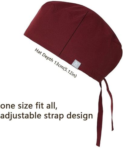 Solid Scrub Cap Solid Beauty Adjustable Unisex Hat Skullies Pure Color Operating Room Work Hat Men Women(Black) in Saudi Arabia