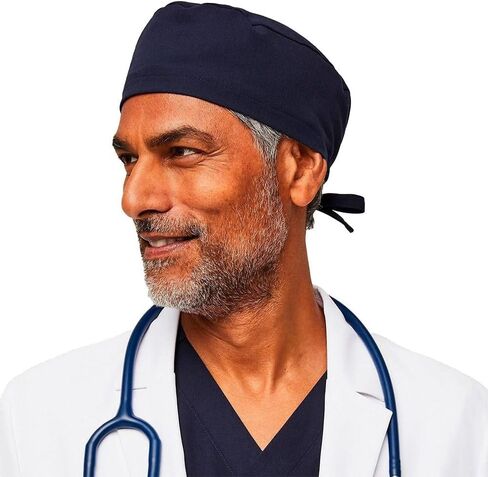 Solid Scrub Cap Solid Beauty Adjustable Unisex Hat Skullies Pure Color Operating Room Work Hat Men Women(Black) in Saudi Arabia